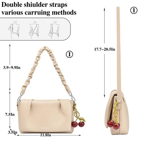 Shoulder Bags Purses, Hobo Tote Bag Crossbody Wallet With 2 <3 - Picture 5 of 8